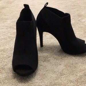 Black suede bootie